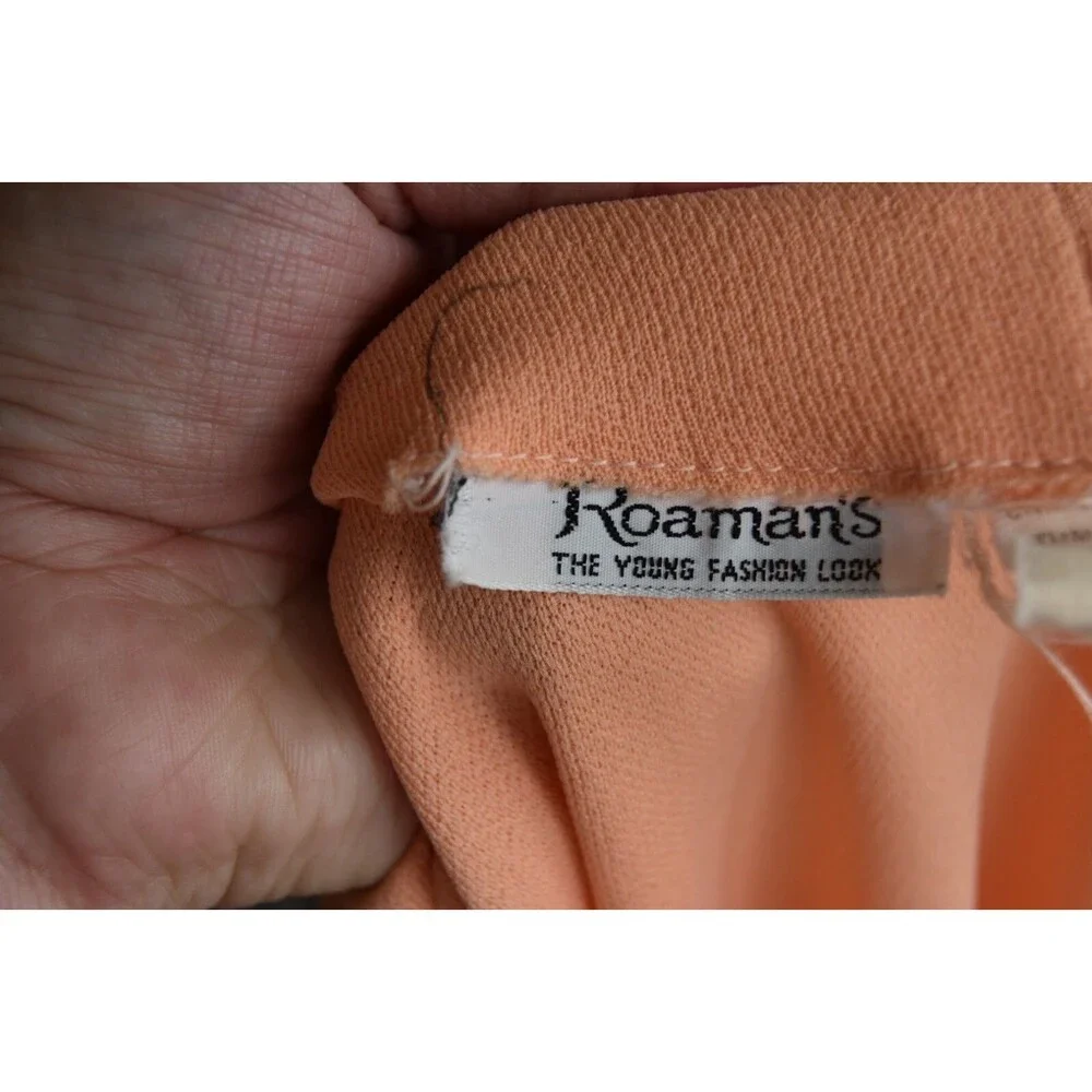 70s Spaghetti Strap Gown with Matching Wrap Roaman's Formal Peach - Size XS